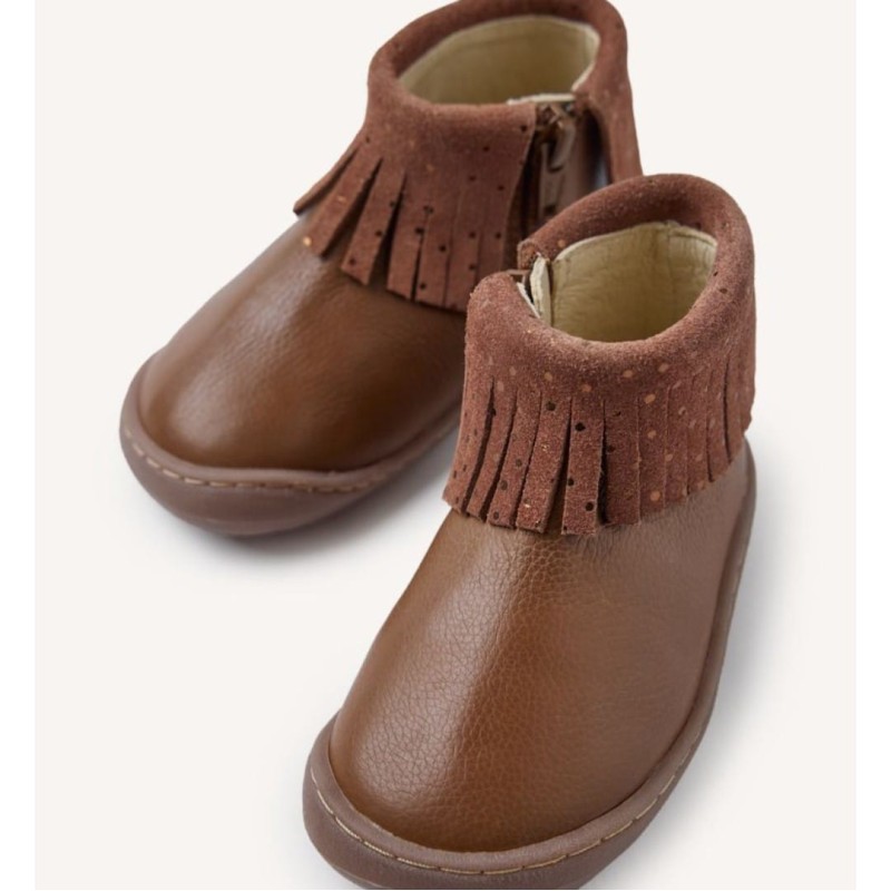 Botin flecos Barefoot en color cuero