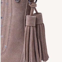 Bota de piel serraje color topo