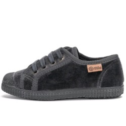 Zapatilla terciopelo Natural World gris