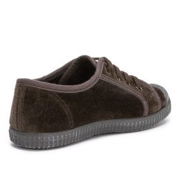 Zapatilla terciopelo Natural World en marrón