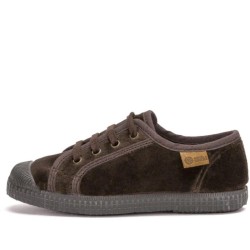 Zapatilla terciopelo Natural World en marrón